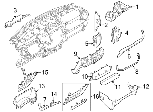 2024 Ford Expedition Ignition Switch Bezel Diagram for NL1Z-11584-CD