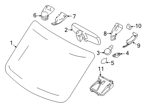 2023 Ford Transit Windscreen Glass Diagram for LK4Z-5403100-M