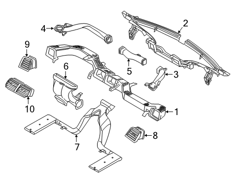 2019 Ford Police Interceptor Utility Air Duct Diagram for BB5Z-19B680-C