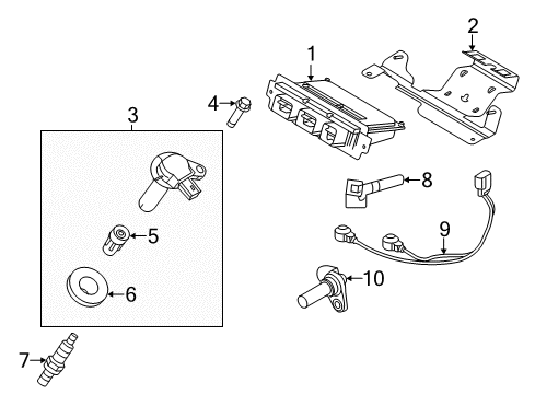 2019 Ford Police Interceptor Sedan Spark Plug Diagram for CYFS-12-YT4X