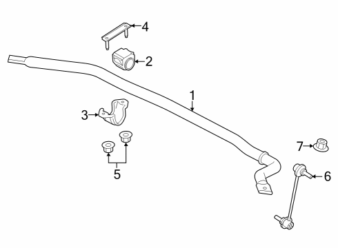 2022 Ford F-150 Lightning Stabilizer Bar Diagram for NL3Z-5482-A