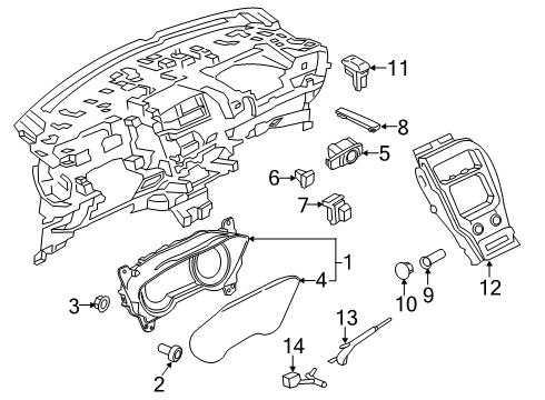 2020 Lincoln Nautilus Headlamps Switch Assembly Diagram for KA1Z-11654-BA