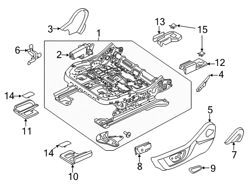 2021 Ford Mustang Seat Track Cover Diagram for FR3Z-6361748-AG