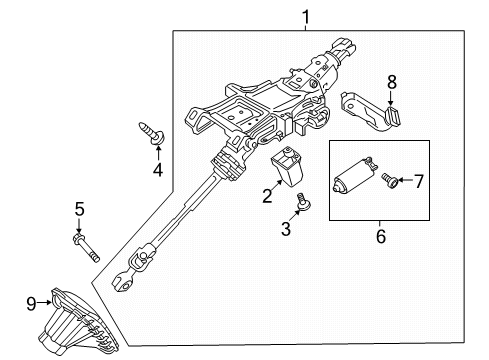 2020 Lincoln Continental Steering Column Assembly Diagram for H3GZ-3C529-D