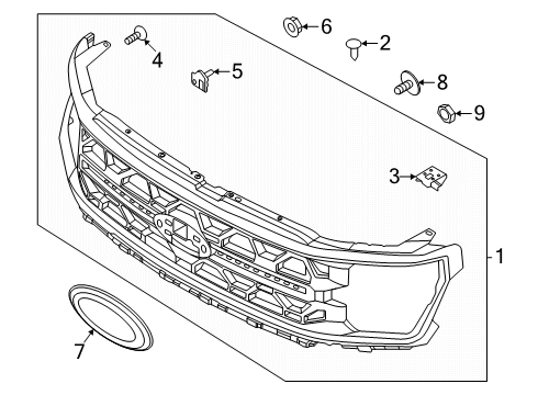 2025 Ford F-150 Grille & Components Diagram 6