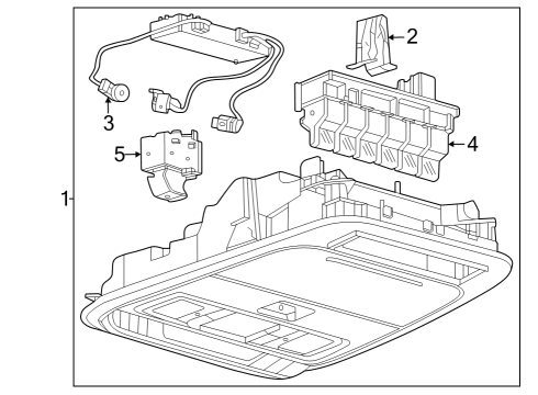 2023 Ford F-250 Super Duty Overhead Console Assembly Diagram for PC3Z-60519A70-EE