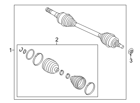 2023 Ford Mustang Shaft Assembly Diagram for KR3Z-4K138-B