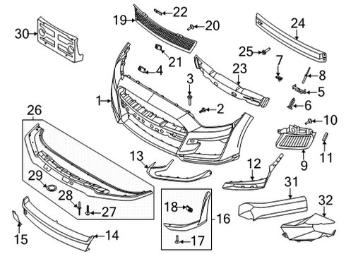 2022 Ford Mustang Fog Lamp Bracket Diagram for KR3Z-15266-AB
