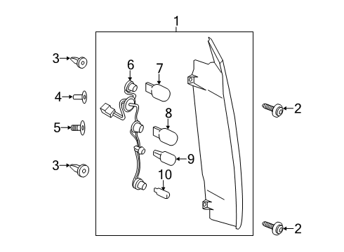 2022 Ford Transit Connect Lamp Assembly Diagram for DT1Z-13405-F