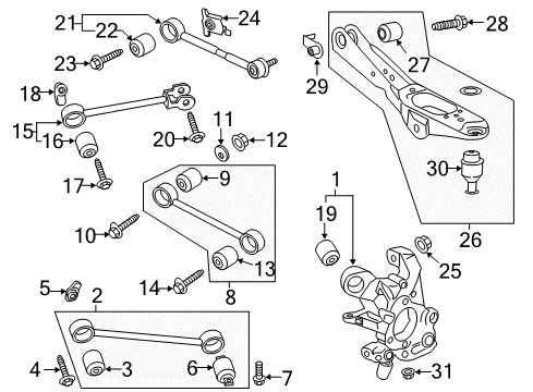 2024 Lincoln Navigator Rear Suspension Arm Assembly Diagram for JL1Z-5500-G