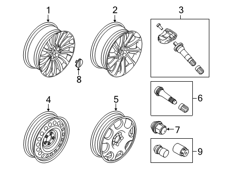 2025 Lincoln Aviator Wheel Assembly Diagram for RC5Z-1007-B