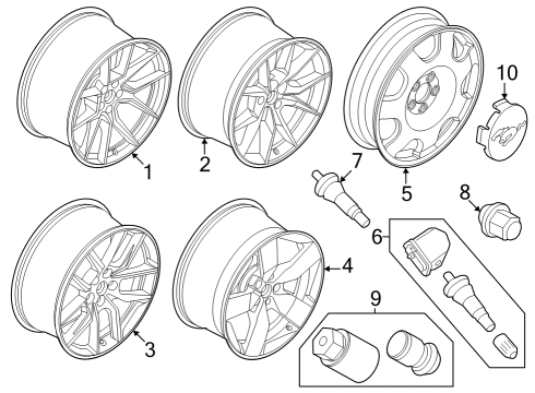 2024 Ford Mustang Wheel Assembly Diagram for PR3Z-1007-X
