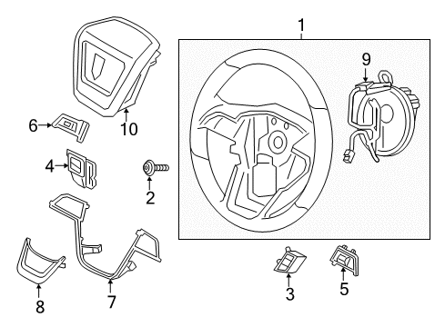 2020 Lincoln Continental Steering Wheel Kit Diagram for JD9Z-3600-CE