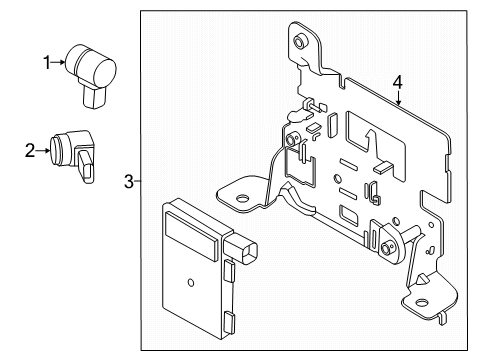 2025 Ford Ranger Parking Aid System Sensor Diagram for RU5Z-15K859-AA