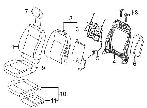 2021 Ford EcoSport Cover Assembly Seat Cushion Diagram for GN1Z-5862901-KG