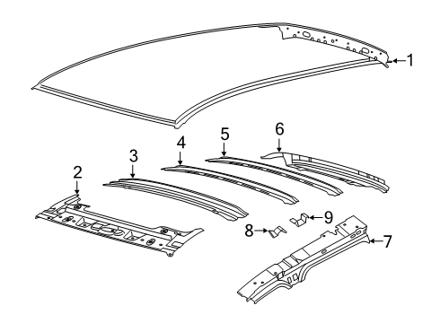2024 Lincoln Corsair HEADER ASY - WINDSCREEN Diagram for LJ7Z-7803408-A