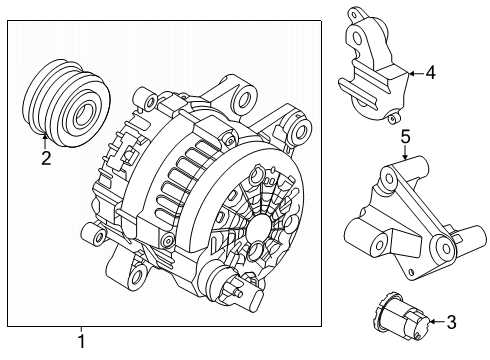 2025 Lincoln Nautilus Alternator Assembly Diagram for PZ1Z-10346-L