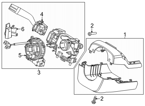 2025 Ford F-150 Shroud, Switches & Levers, Steering Column, Steering Wheel & Trim Diagram 2