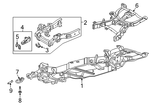 2025 Ford Expedition Frame Assembly Diagram for RL1Z-5019-B