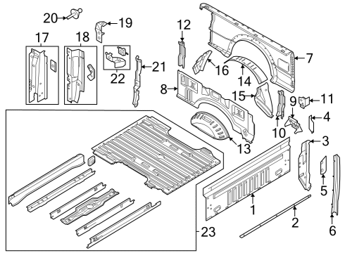 2025 Ford F-350 Super Duty Rear Pillar Diagram for PC3Z-9941040-B