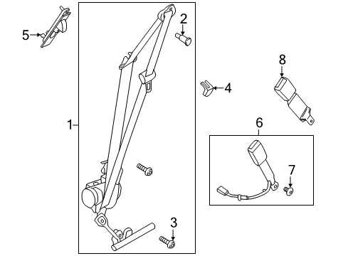 2020 Ford Fusion Seat Belt Buckle Assembly Diagram for HG9Z-5461203-AP