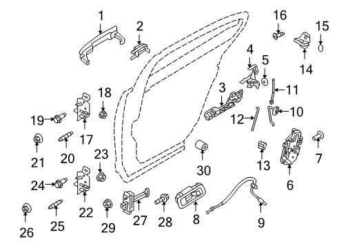 2019 Ford Police Interceptor Sedan STRIKER - DOOR LOCKING MECHANI Diagram for 7T4Z-7822008-B