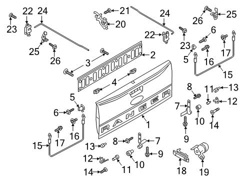 2022 Ford Ranger Handle Assembly Diagram for AB3Z-2143400-J