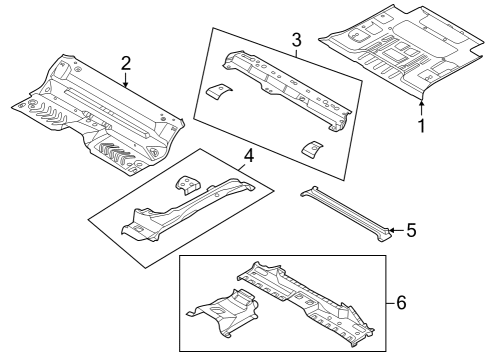 2022 Ford Bronco PAN ASY - FLOOR - CENTRE Diagram for MB3Z-5811160-B
