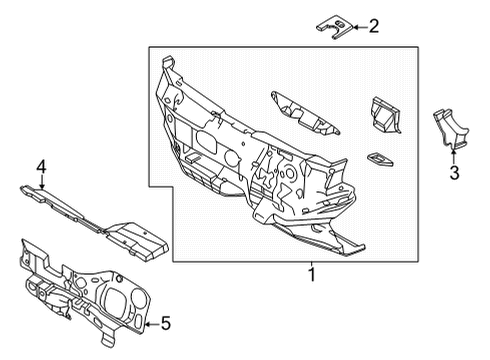 2025 Ford Maverick Dash Panel Insulator Diagram for NZ6Z-2601670-B