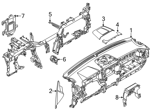 2025 Ford Ranger Cluster & Switches, Instrument Panel & Components Diagram 2