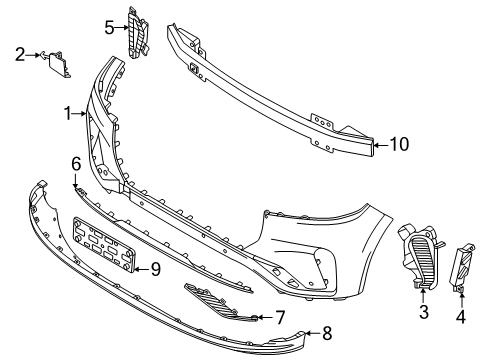 2025 Lincoln Aviator Front Bumper Assembly Diagram for RC5Z-17D957-AAPTM