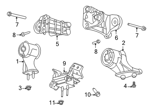 2022 Ford Bronco Engine Support Insulator Assembly Diagram for MB3Z-6068-R