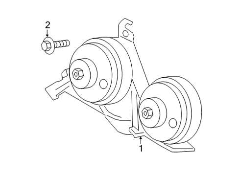 2021 Ford F-150 Horn Assembly Diagram for ML3Z-13832-D