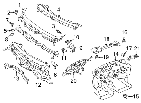 2022 Ford EcoSport Instrument Panel Insulator Diagram for GN1Z-5801670-E