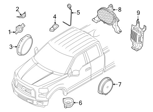 2023 Ford F-150 Lightning Amplifier Kit Diagram for ML3Z-18B849-E