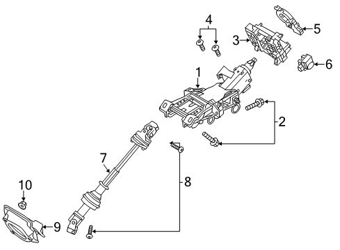 2019 Ford Police Interceptor Sedan Steering Column Assembly Diagram for DG1Z-3C529-X