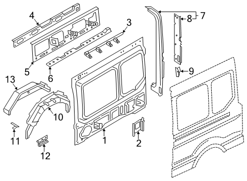 2024 Ford Transit 250 Inner Structure - Side Panel Diagram 9