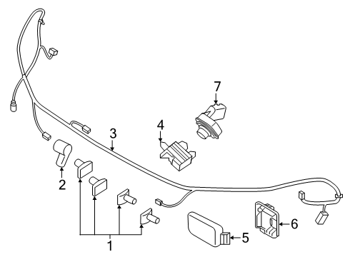 2025 Ford Explorer Parking Distance Aid Sensor Wire Diagram for R1MZ-15K867-EA