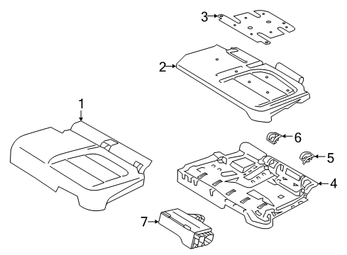 2024 Lincoln Corsair Rear Seat Cushion Cover Assembly Diagram for LJ7Z-7863805-GJ