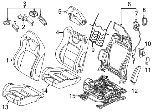 2022 Ford Mustang Cover Assembly Seat Cushion Diagram for FR3Z-6362901-GC