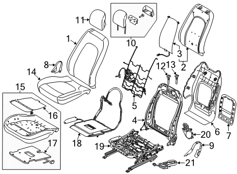 2020 Lincoln MKZ Seat Back Cover Assembly Diagram for HP5Z-5464416-XE