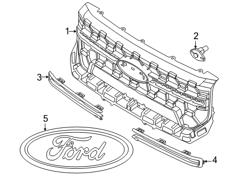 2025 Ford Maverick Grille & Components Diagram 3