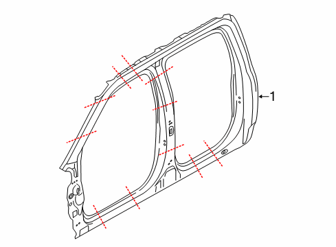 2020 Ford F-150 Door Frame Diagram for FL3Z-16211A11-A