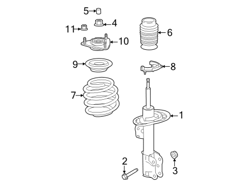 2024 Ford Mustang Front Spring Diagram for PR3Z-5310-R