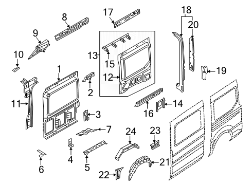 2024 Ford Transit PANEL - REAR QUARTER CLOSING Diagram for LK4Z-6127865-A