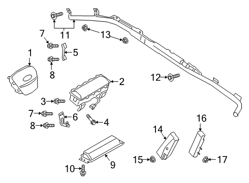 2020 Ford Escape Air Bag Module Diagram for LJ6Z-78043B13-BB