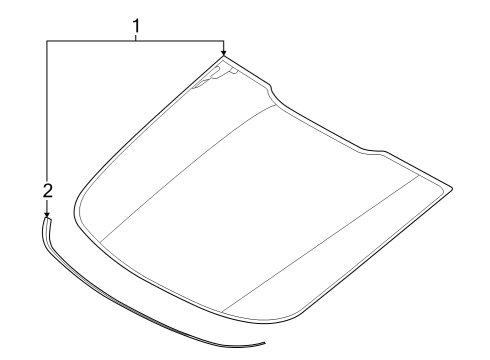 2025 Ford Mustang Back Glass Window Diagram for PR3Z-6342006-A