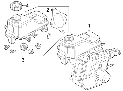 2025 Ford Mustang Brake Booster Assembly Diagram for PR3Z-2005-C