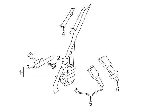2020 Lincoln Continental Seat Belt Assembly Diagram for GD9Z-5461202-AF