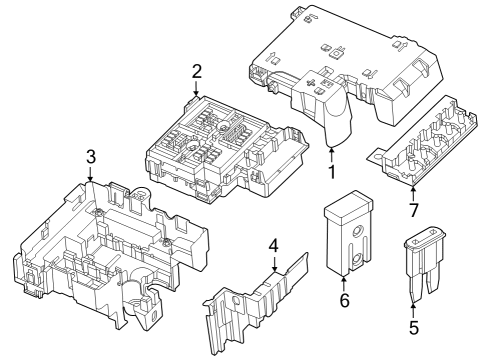 2025 Ford Mustang Fuse Junction Panel Assembly Diagram for PR3Z-14A068-C